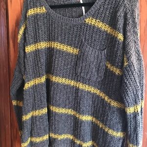 NWOT Free People Oversized Gray Sweater Size Large